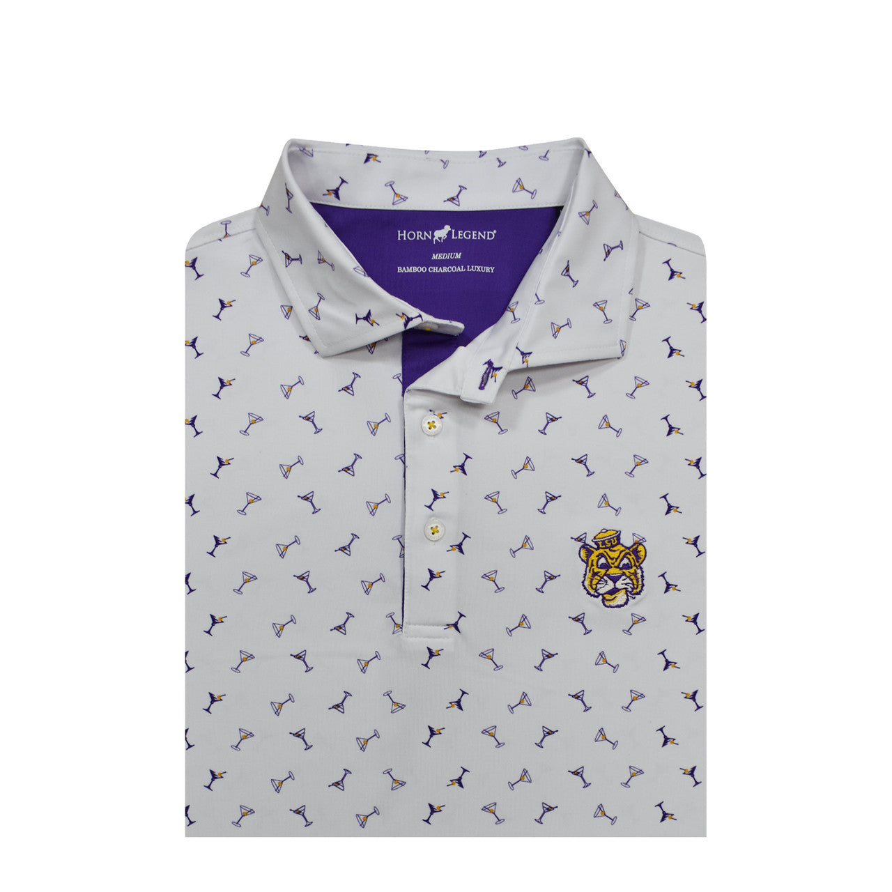 LSU Tigers 1955 White Manhattan Polo