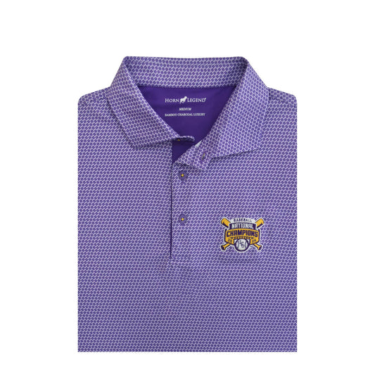 LSU Tigers 2025 NCAA Baseball Men's College World Series Champions Purple Interlink Polo