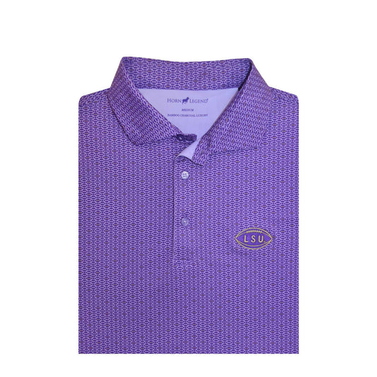 LSU Tigers Vintage Pigskin Logo Purple Spiral Polo