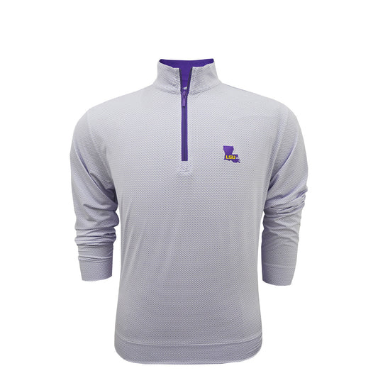 LSU Tigers State Mark Lavender and White Ripple Pullover