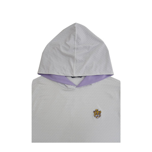 LSU Tigers 1955 White State Outline Print Hoodie