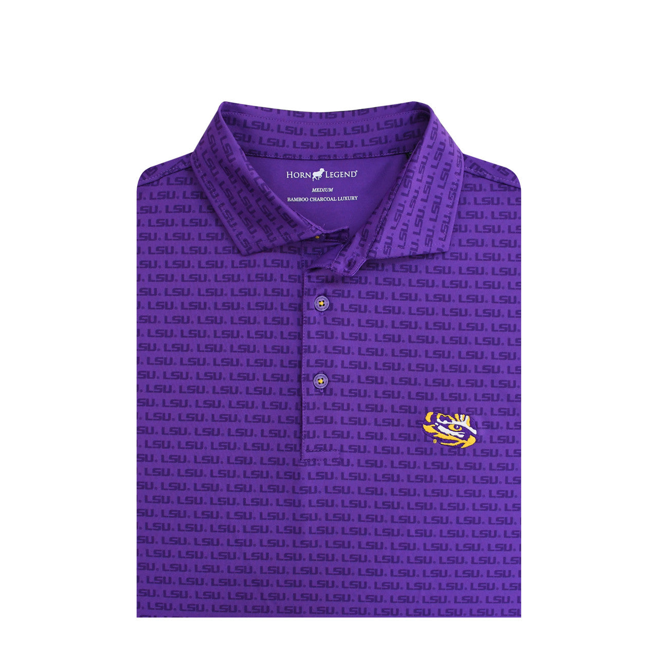 LSU Tigers Eye Logo Print Polo - Purple