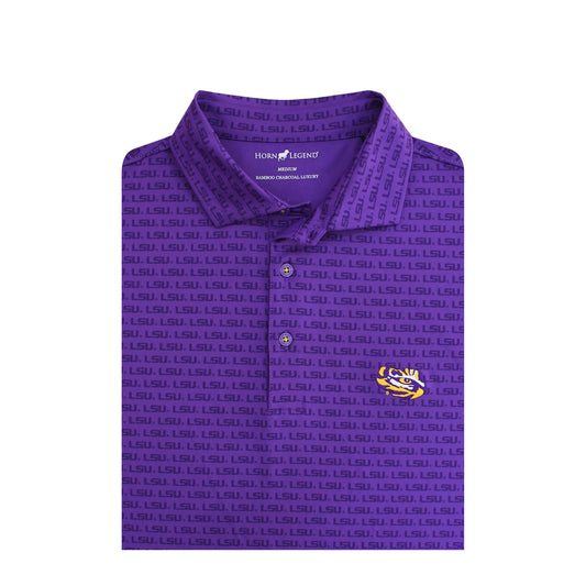 LSU Tigers Eye Logo Print Polo - Purple