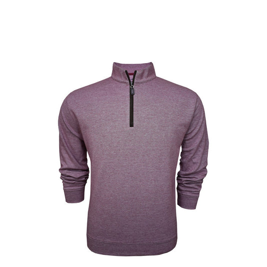 Suede Zip Cotton Pullover