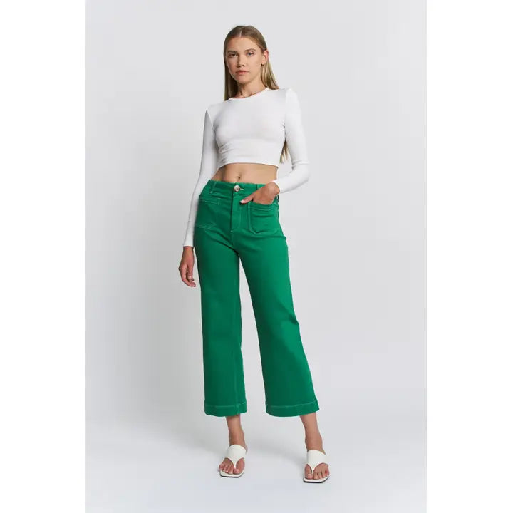 High Rise Wide Leg Cropped Jean - The Season Boutique