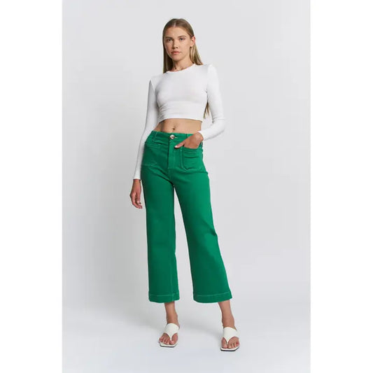 High Rise Wide Leg Cropped Jean - The Season Boutique