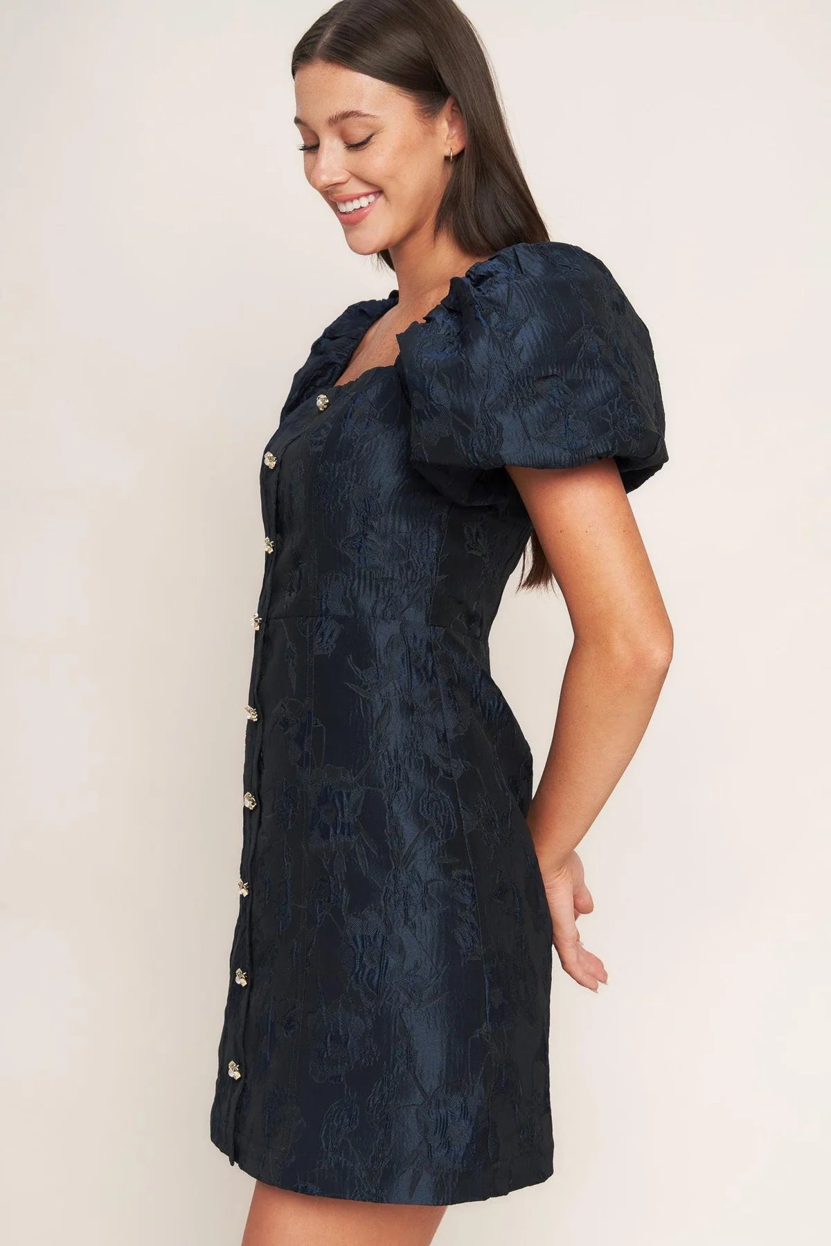 GOLDEN MOON WOVEN MINI DRESS - The Season Boutique