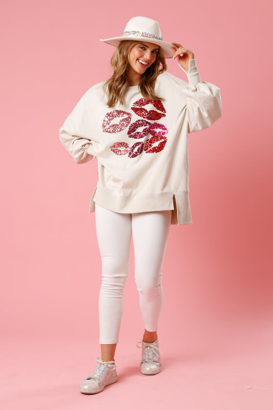 Sequin Kisses Sweatshirt