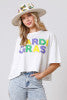 Mardi Gras Print Crop T-Shirt