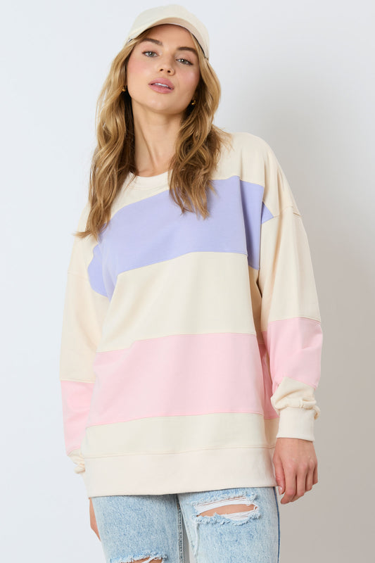 Color Block Loose Fit Top