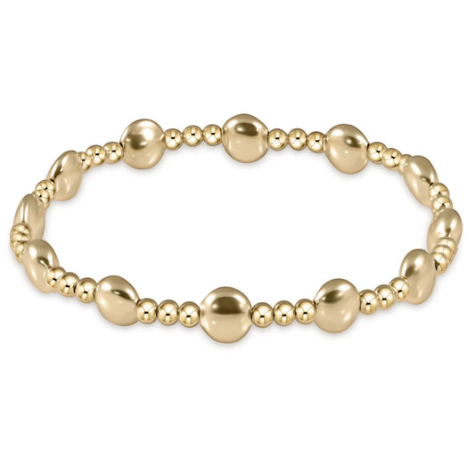 honesty gold sincerity pattern 6mm bead bracelet - Extends