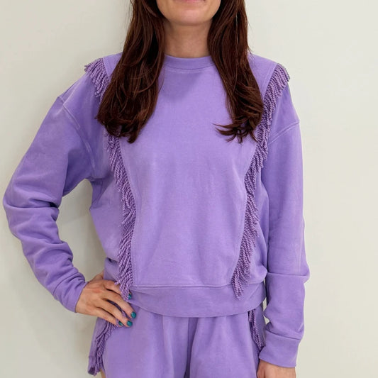 Purple Fringe Sweatshirt