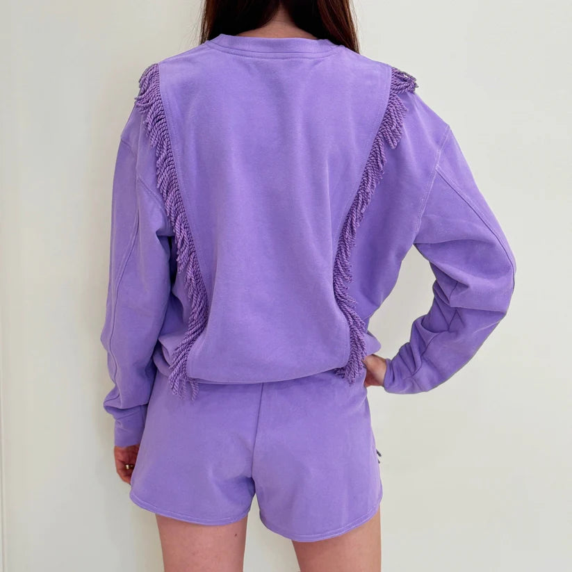 Purple Fringe Sweatshirt