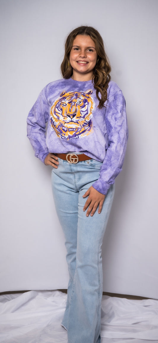 Layered Tiger Tie Dye Sweatshirt