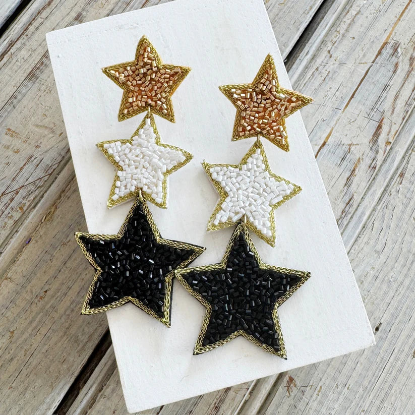 Triple Star Saints Earrings