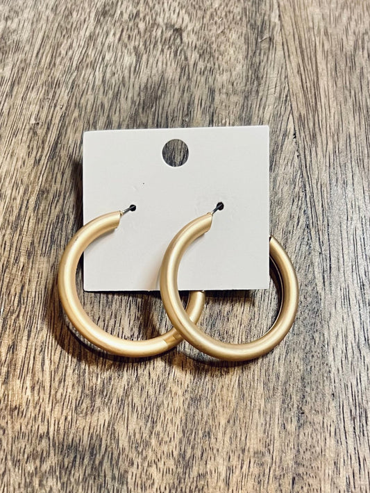 Matte Gold Hoops