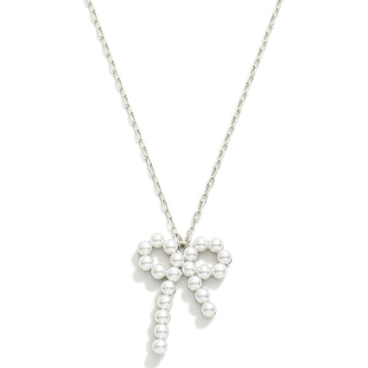 Bow Pearl Necklace