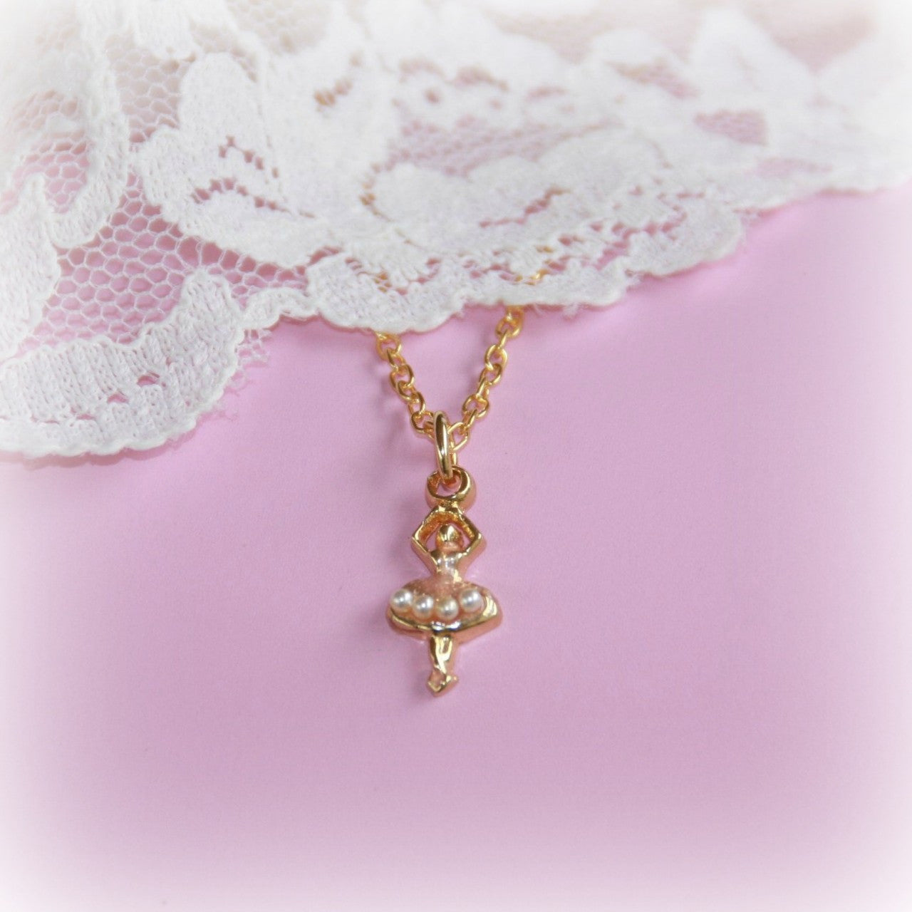 Ballerina Necklace with Tiny Pearls