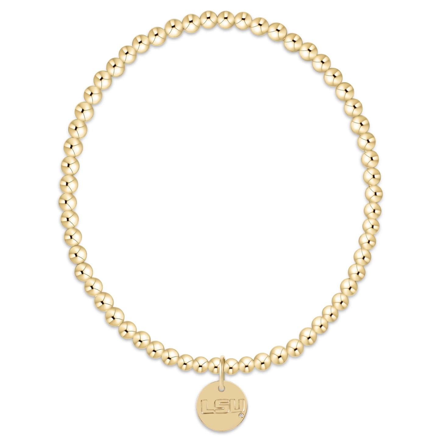 ecollegiate classic gold 3mm bracelet - lsu disc - The Season Boutique