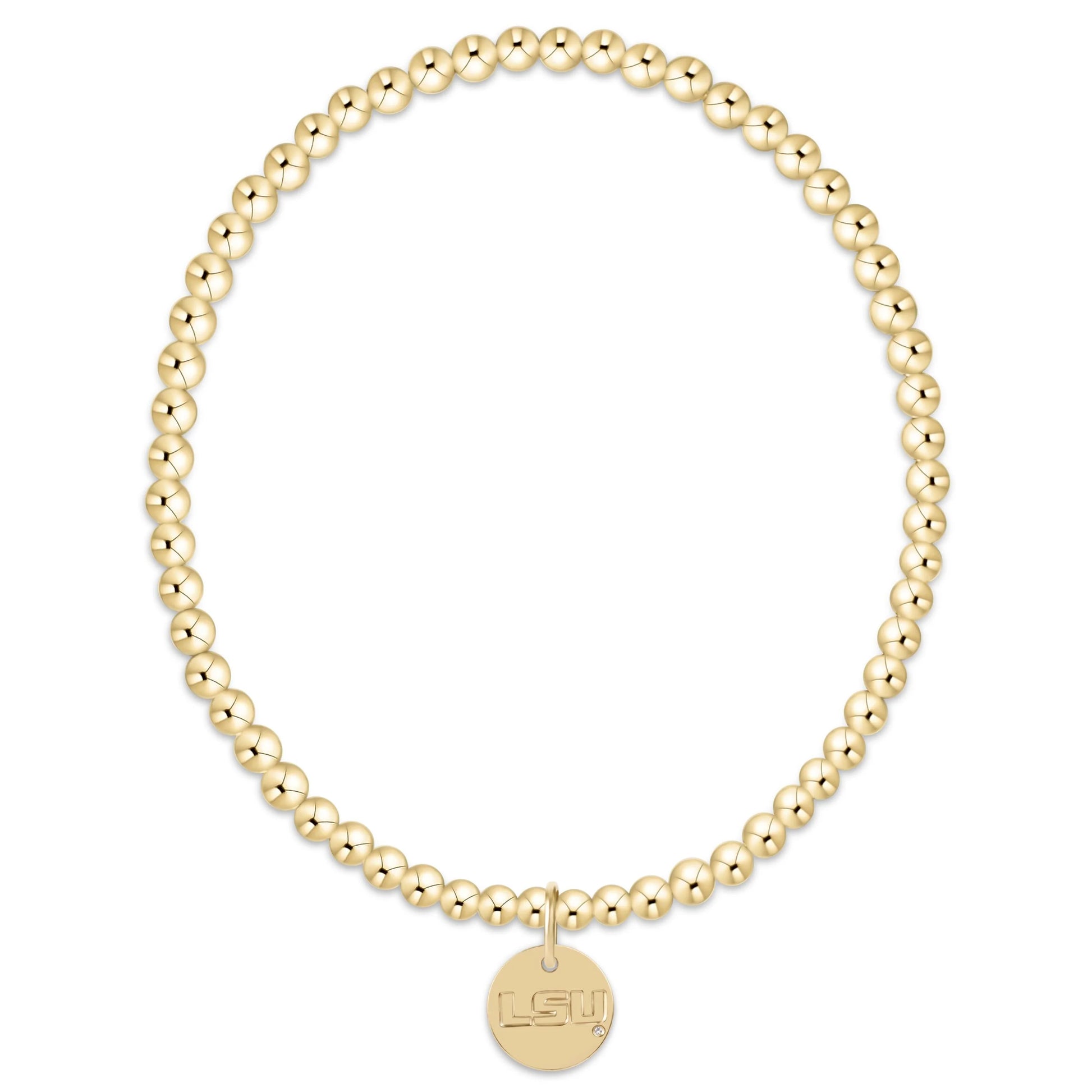 ecollegiate classic gold 3mm bracelet - lsu disc - The Season Boutique