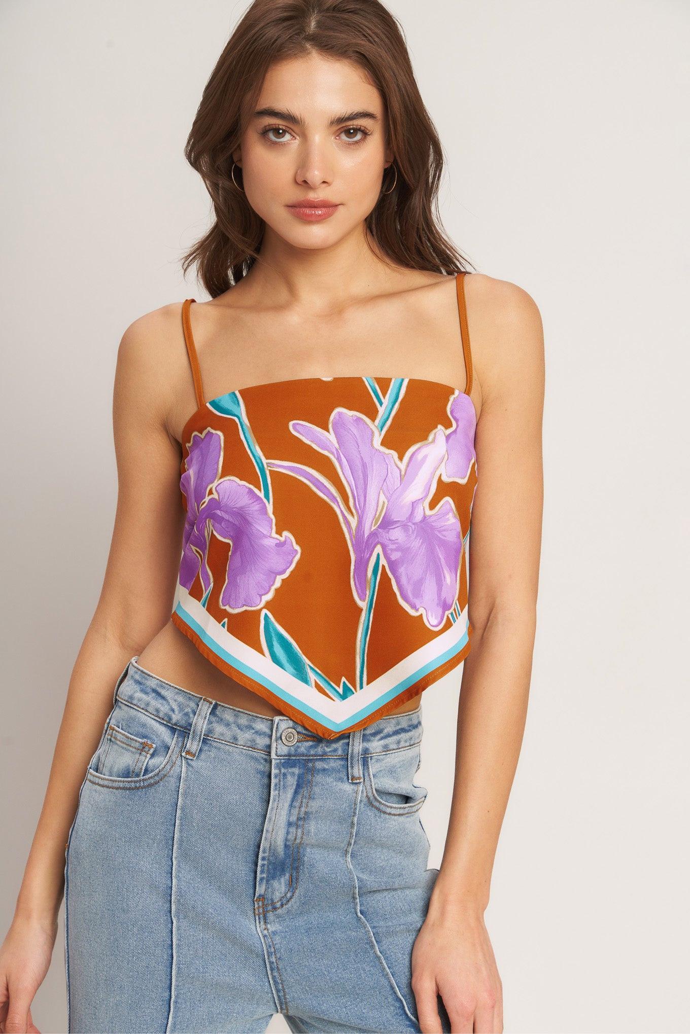 Summer Iris Scarf Top