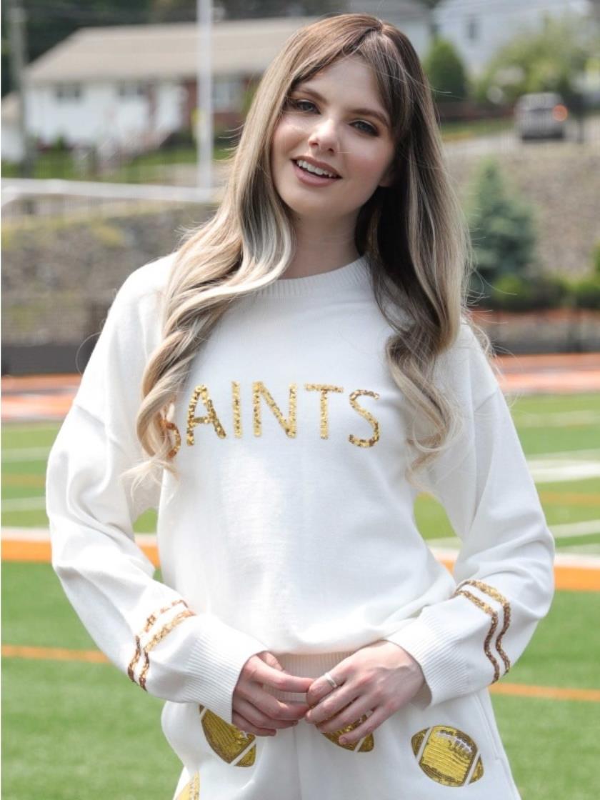 Sequin "Saints" Knit Top