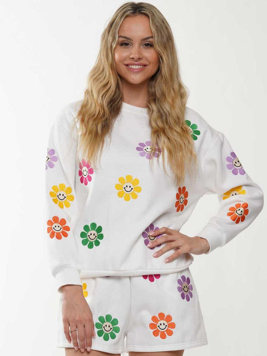 Smiley Flower Sweater