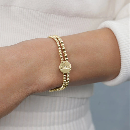 ecollegiate classic gold 3mm bracelet - lsu disc
