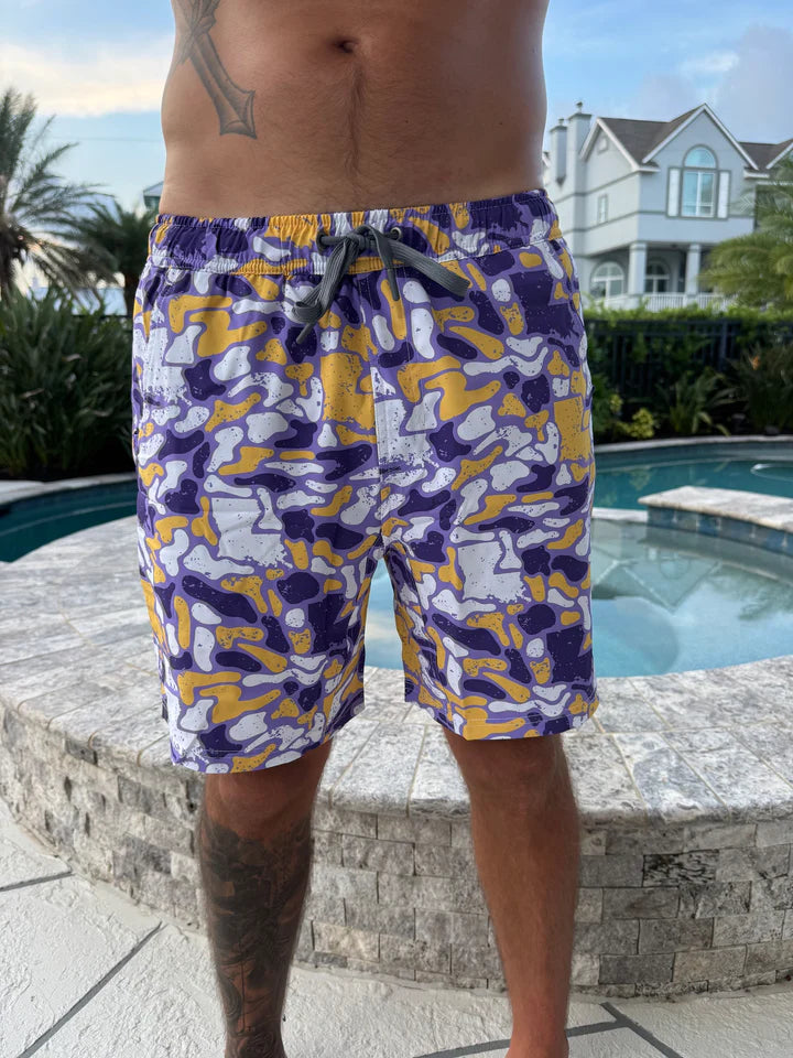 Louisiana Camo Athletic Shorts - The Season Boutique