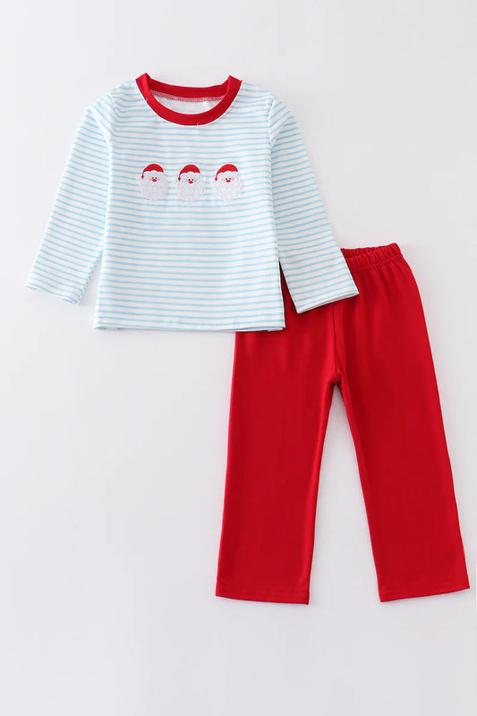 Blue Stripe Santa Set