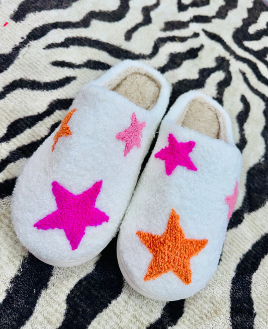 COZY TOES - STARS PINK & ORANGE