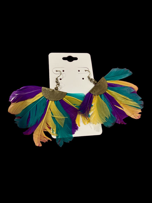 Mardi Gras Earrings feather