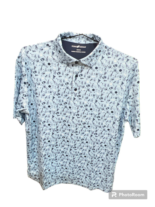 Blue Rhythm Print Jazz Polo