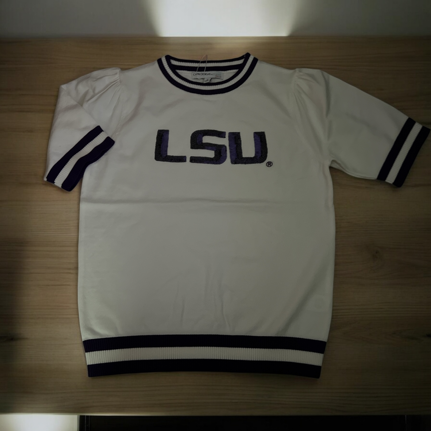 Sequin short sleeve LSU Sweater