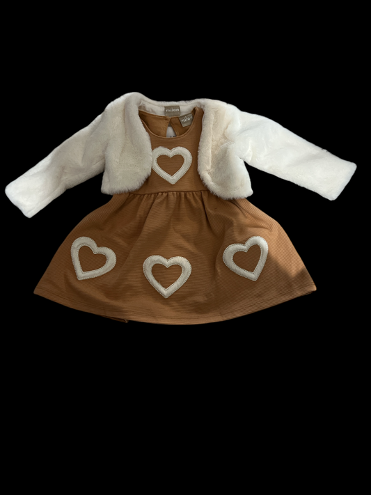 Girls Dress with fur Vest