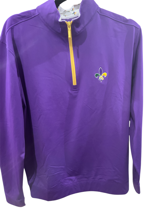 Mardi Grad Fleur-delis performance quarter zip