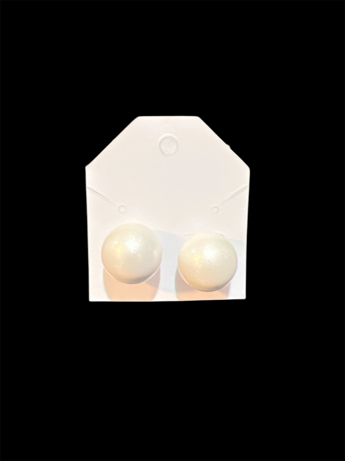 White Large Stud Earrings