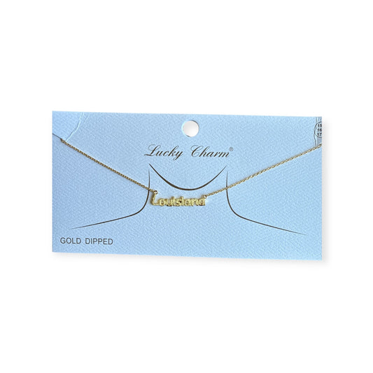 Gold Dipped Louisiana Necklace