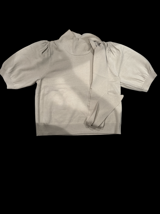 Taupe Short Sleeve Sweater - The Season Boutique
