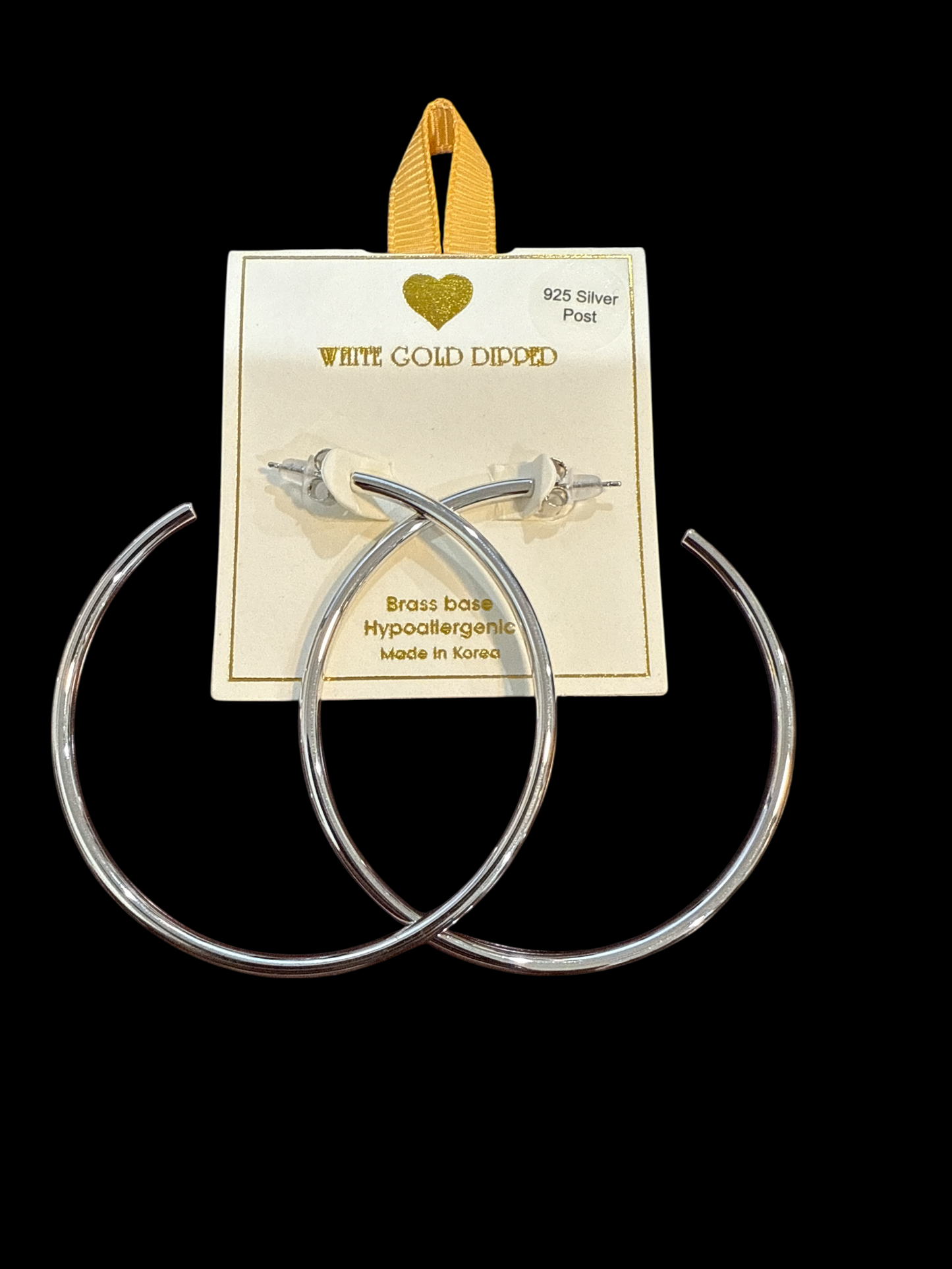 White Gold Dipped Hoops skinny