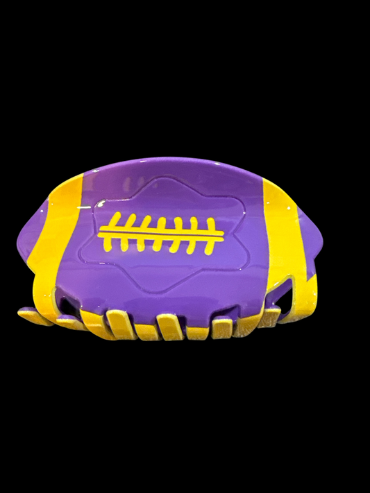 Purple Gold football hairclip
