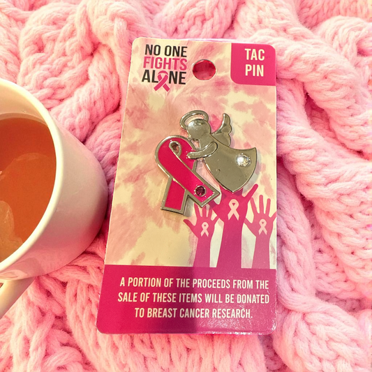 Breast Cancer Awareness Enamel Tac Pin w/ Angel
