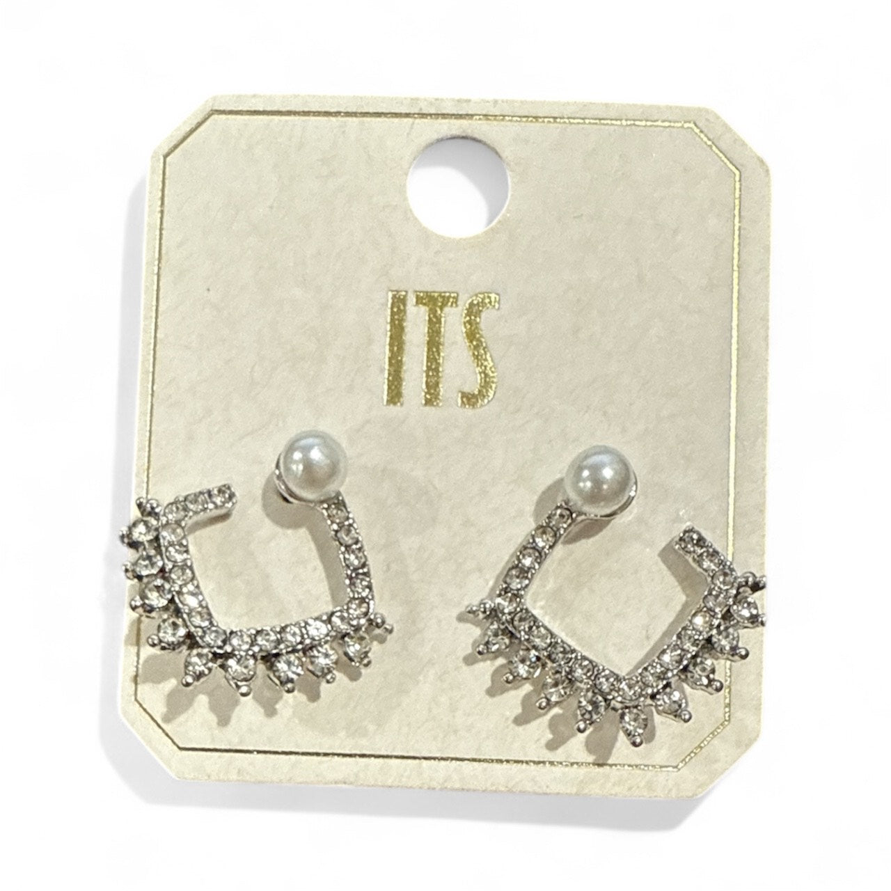 Crystal Pearly Crown Studs - The Season Boutique