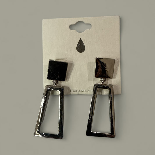 Geo Dangling Earrings Silver