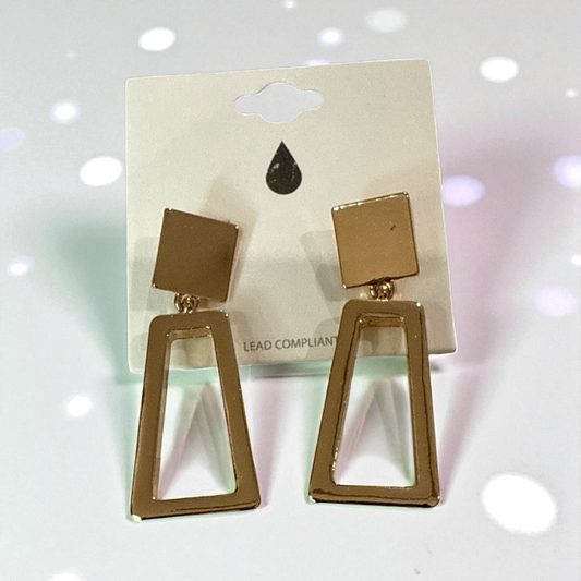 Geo Dangling Earrings Gold
