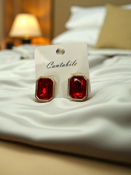 Vintage Red Ruby Earrings