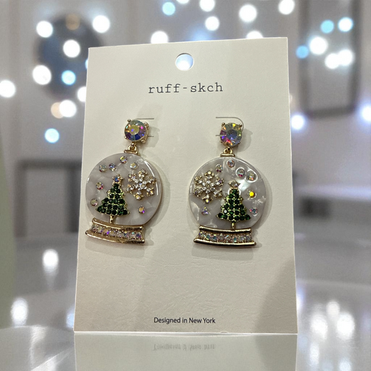 Christmas Snow Globe Earrings