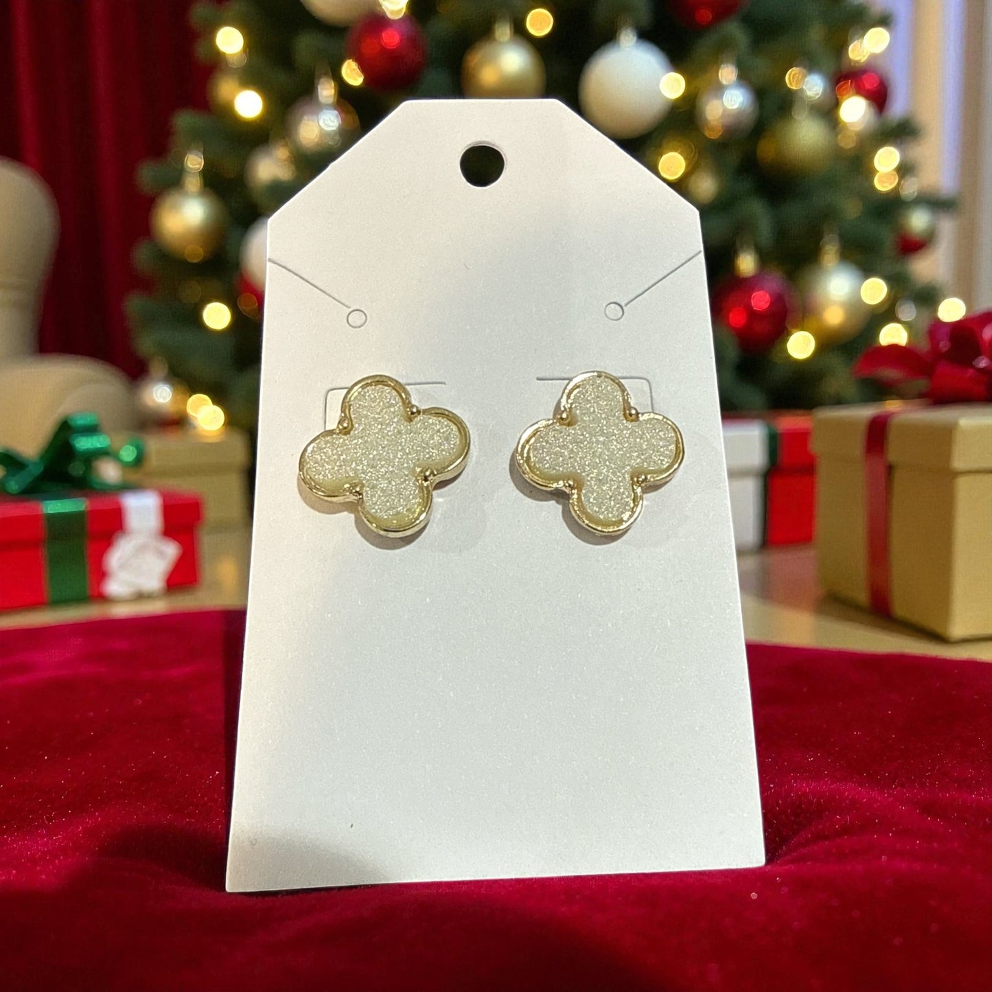 Clover White Large Sparkle