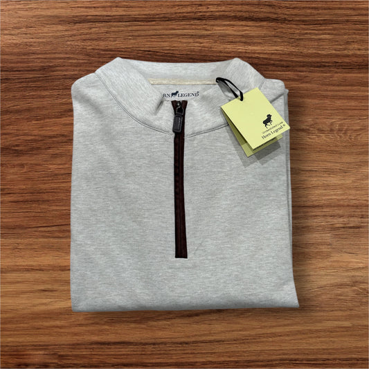 Suede Zip Cotton Pullover