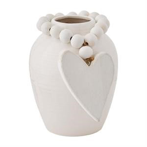 Short Beaded Stoneware Vase